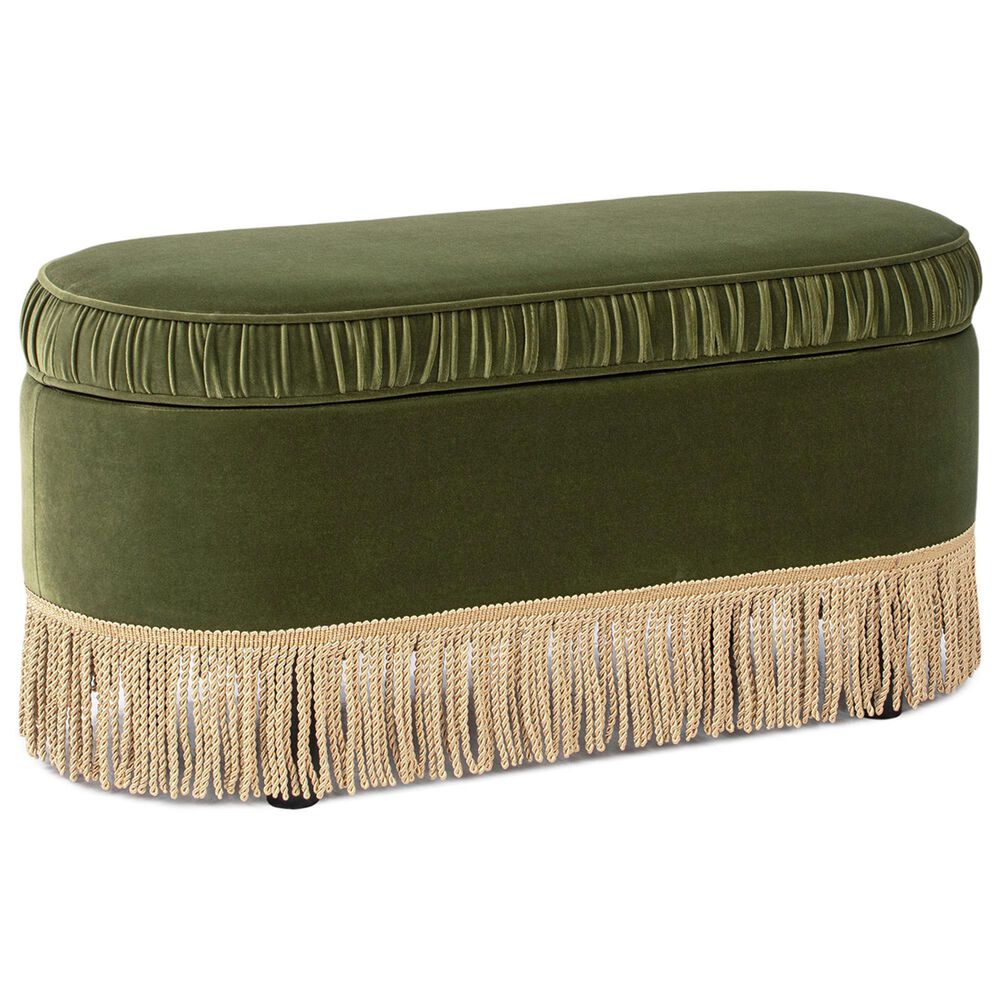 Jennifer Taylor Home Serena Storage Bench with Tufted Bullion Fringe in Olive Green, , large
