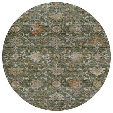 Dalyn Rug Company Silk Road Basil, Green, Beige, Copper, Gold and Gray 8" Round Area Rug, , large