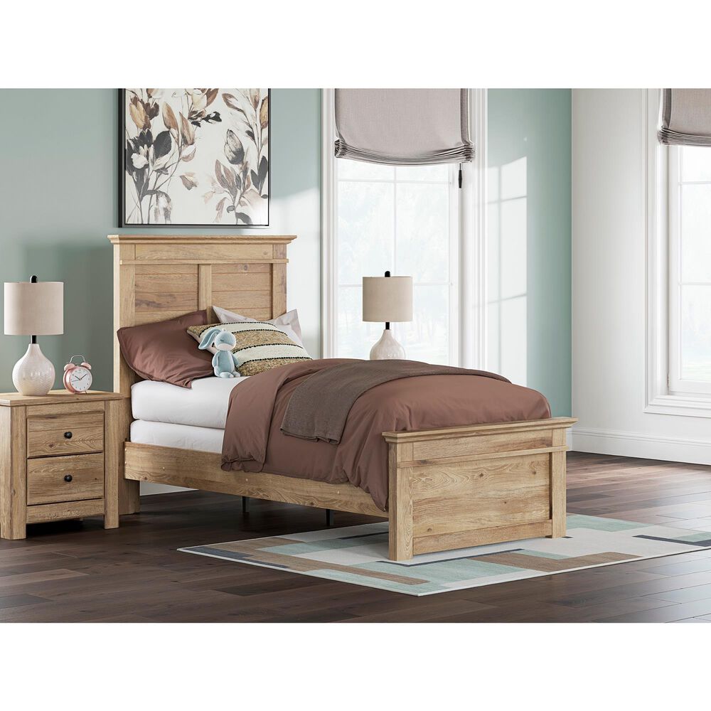 Ashley Makidern Twin Panel Bed in Tan, , large