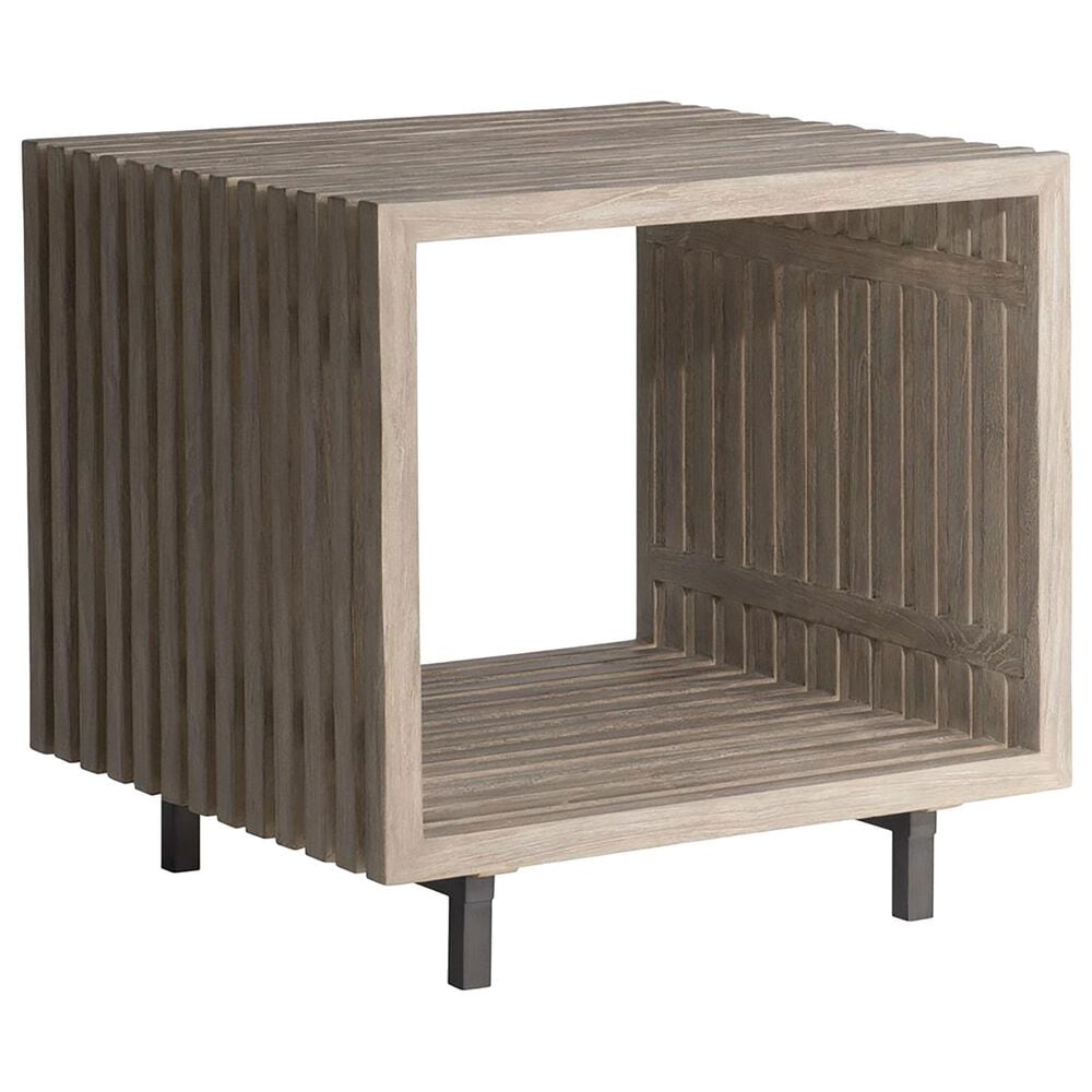 Bernhardt Kingston End Table in Sea Oak and Gun Metal - Table Only, , large