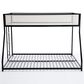 Hearth and Haven Adam Twin over Full Bunk Bed with White Mesh Guard Rail in Black, , large