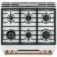 Cafe 30" Slide-IN Front Control Dual-Fuel Double Oven with Convection Range in Matte White with Brushed Bronze Handle, , large