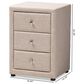 Baxton Studio Tessa 3-Drawer Nightstand in Beige, , large