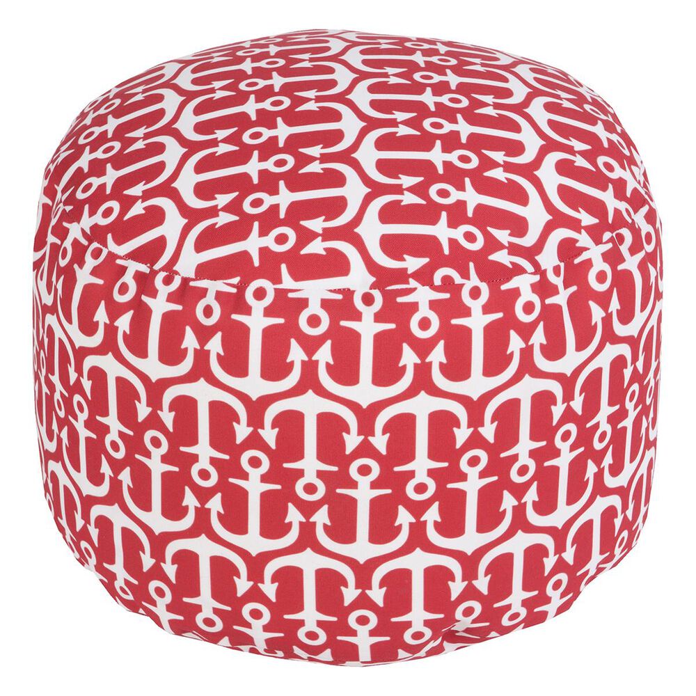 Surya Inc Anchor Cylinder Pouf in Poppy, , large