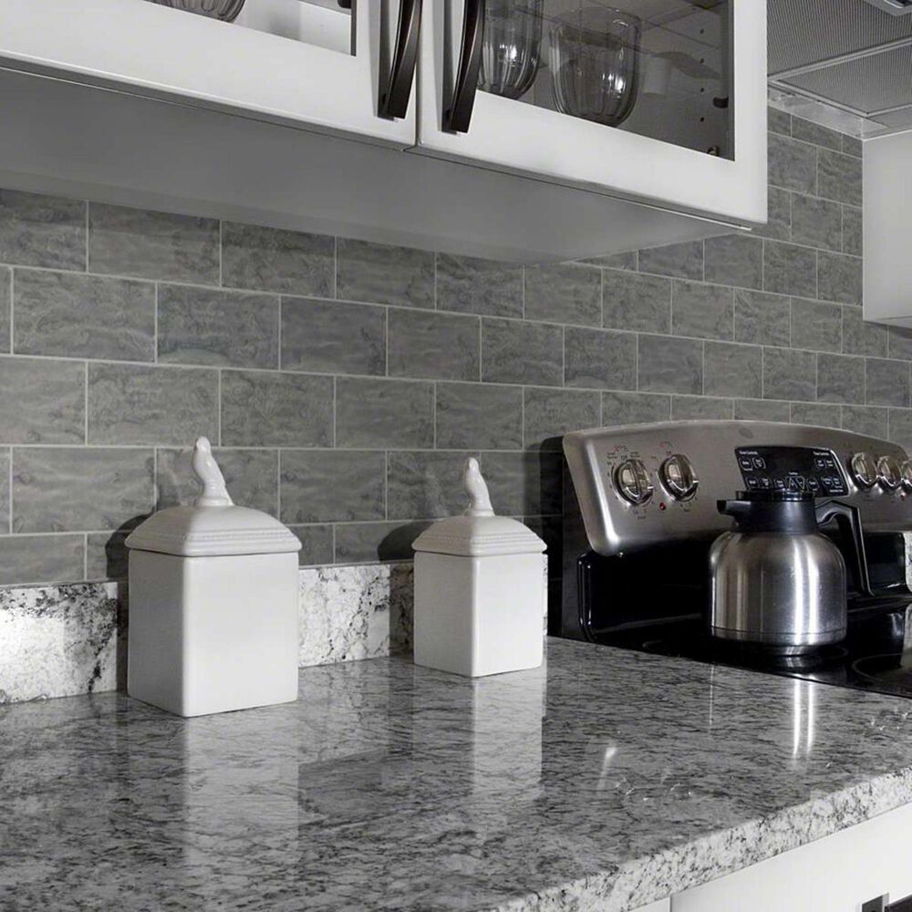 Shaw Geoscape Dark Gray 3&quot; x 6&quot; Ceramic Wall Tile, , large