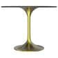 Leisuremod LeisureMod Verve Collection 36 Round Dining Table, Brushed Gold Base with Sintered Stone Black Top, , large
