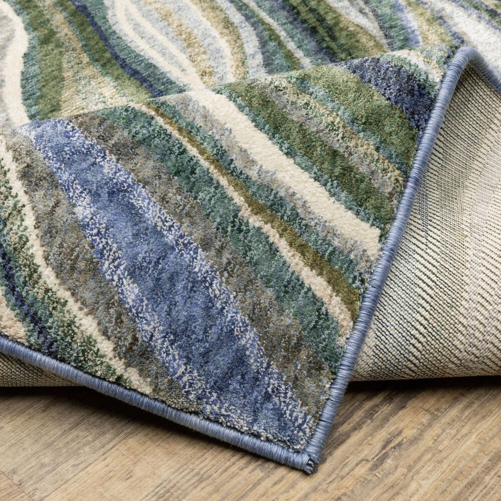 Oriental Weavers Tisdell Green and Blue 2'3" x 7'6" Runner, , large