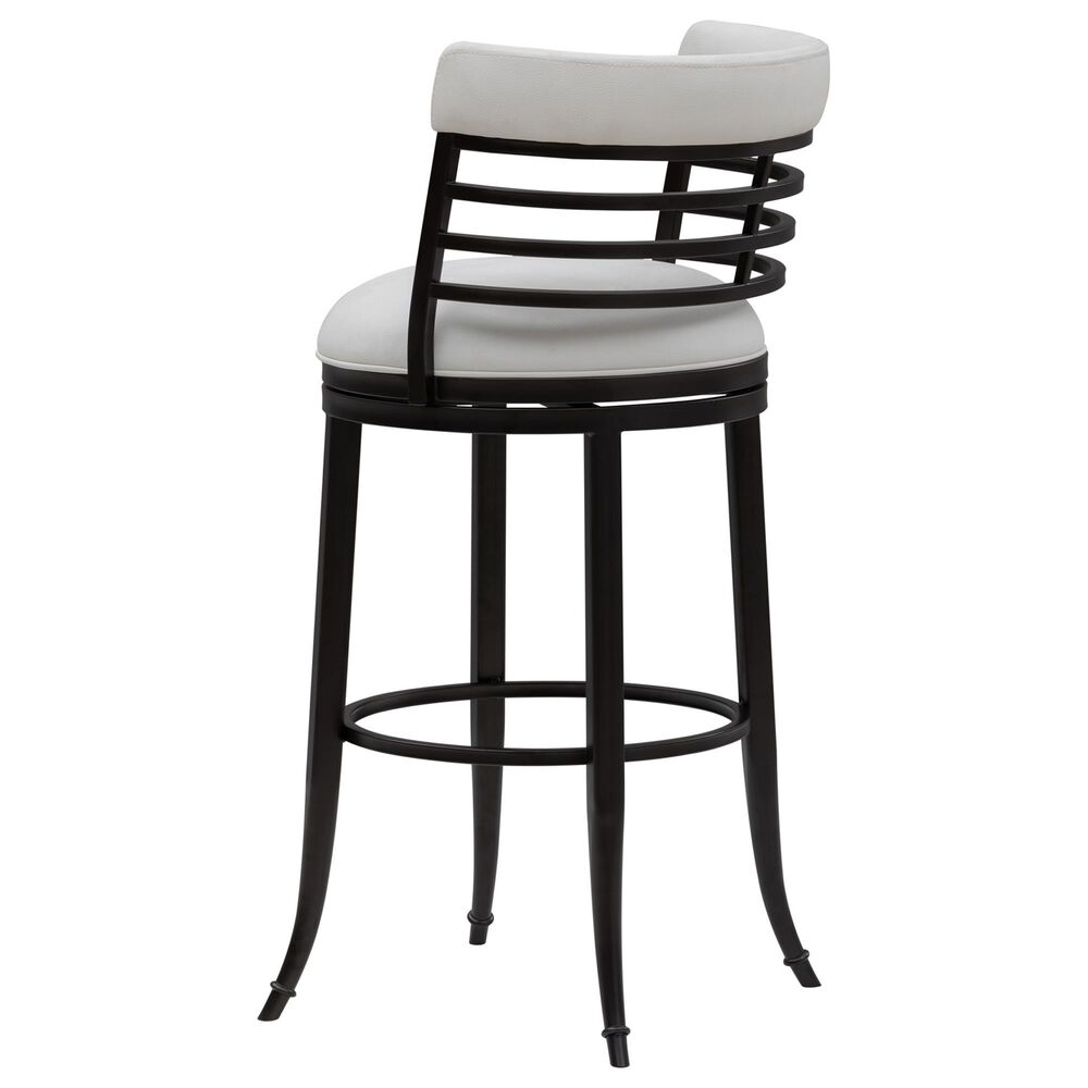 Armen Living Telia Bar Height Stool with Ivory Upholstery in Dark Brown, , large