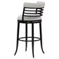 Armen Living Telia Bar Height Stool with Ivory Upholstery in Dark Brown, , large
