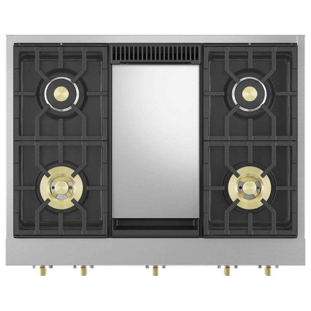 Monogram 36&quot; Professional Gas Rangetop with 4 Burners and Griddle in Stainless Steel, , large