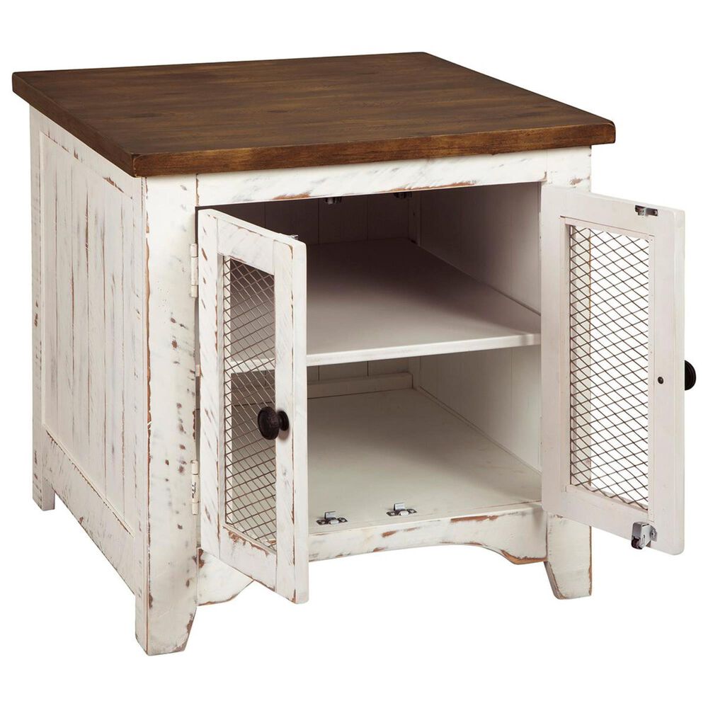 Ashley Wystfield End Table in Vintage White and Warm Brown, , large
