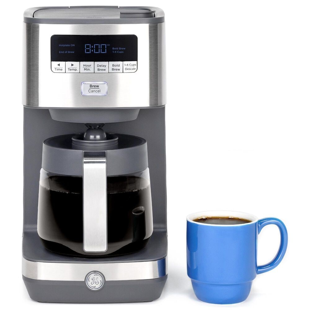 GE Appliances 12-Cup Drip Coffee Maker with Glass Carafe in Stainless Steel, , large