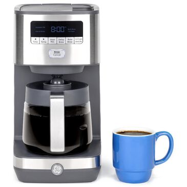 GE Appliances 12-Cup Drip Coffee Maker with Glass Carafe in Stainless Steel, , large