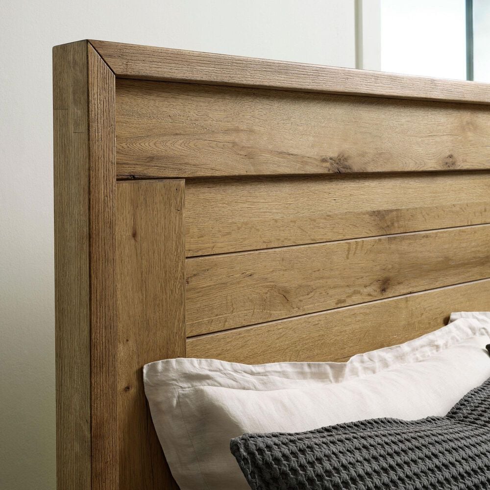 Ashley Galliden King Panel Bed in Light Brown, , large