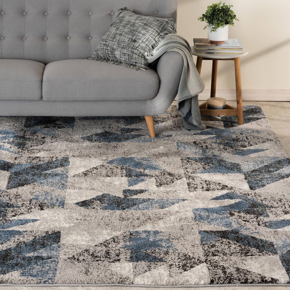 Central Oriental Structures Torrent Neola 5&#39; x 7&#39;6&quot; Cloud and Metal Area Rug, , large