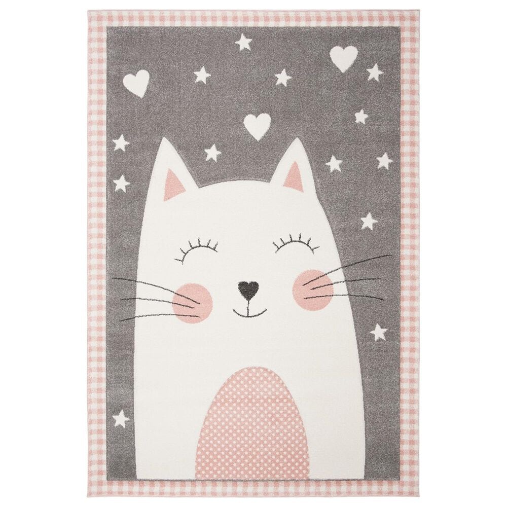 Safavieh Carousel CRK134 6"7" x 9" Pink and Grey Kids Area Rug, , large