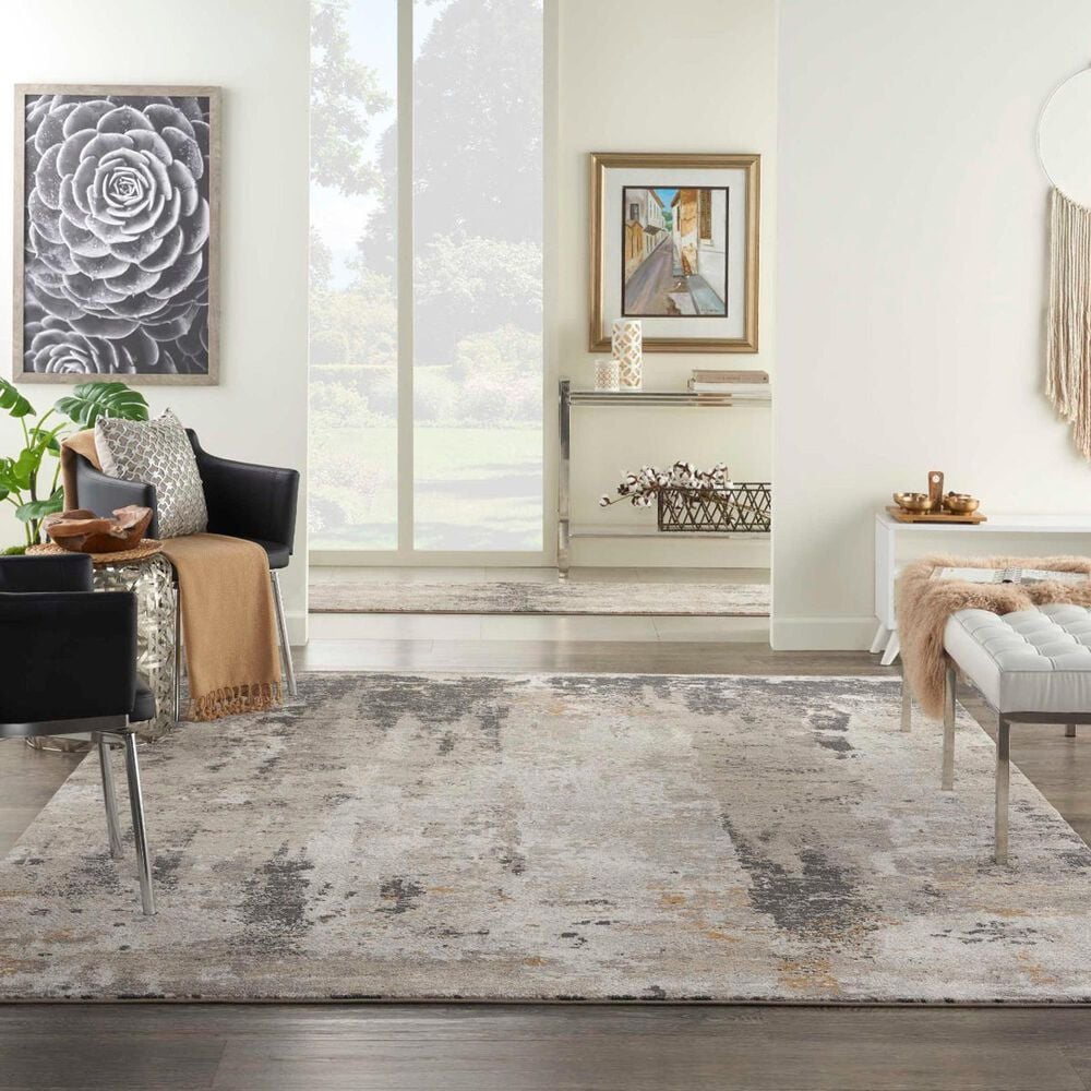Nourison Tangra 9&#39; x 12&#39; Cream and Grey Area Rug, , large
