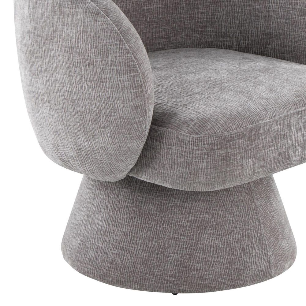 LumiSource Fran Swivel Accent Chair in Grey, , large