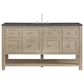 James Martin Vanities Breckenridge 60" Single Bathroom Vanity in Whitewashed Oak with 3 cm Parisien Bleu Quartz Top and Rectangular Sink, , large