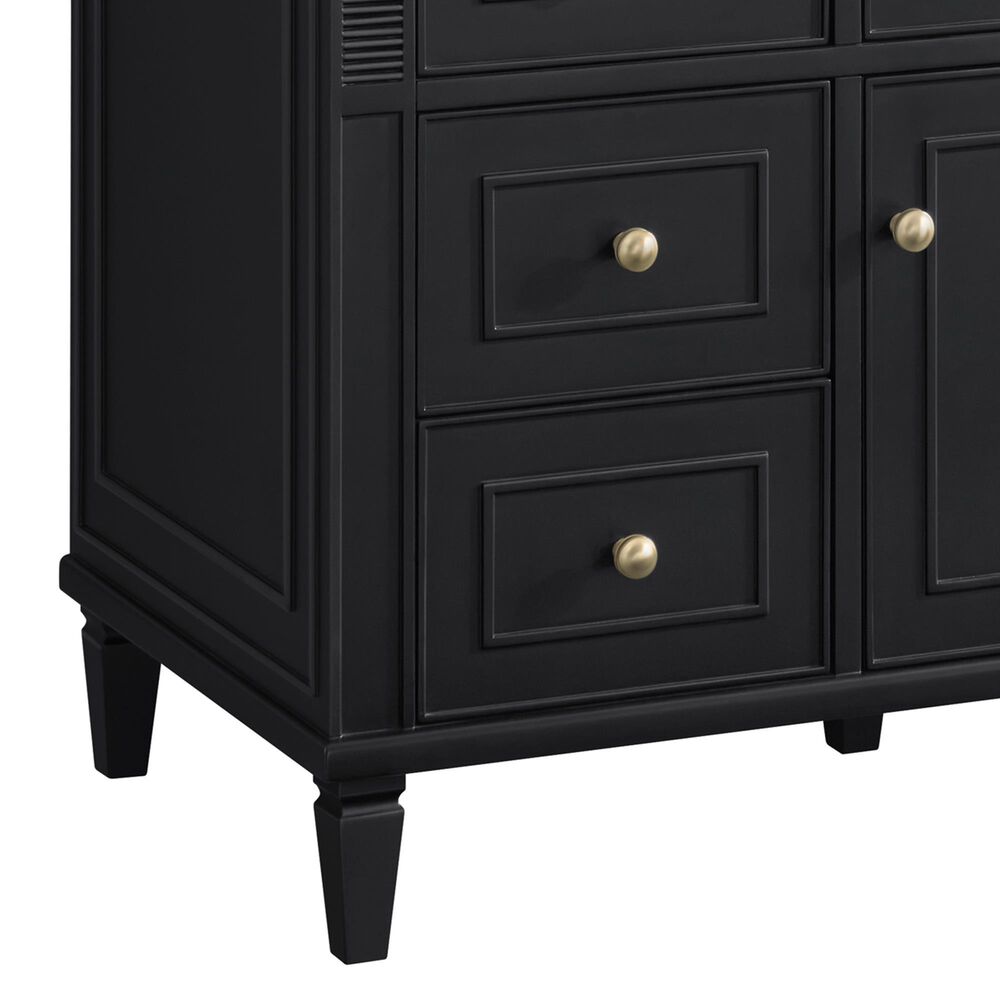 James Martin Vanities Lorelai 48&quot; Single Vanity in Black Onyx with 3 CM Victorian Silver Quartz Top, , large