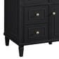 James Martin Vanities Lorelai 48" Single Vanity in Black Onyx with 3 CM Victorian Silver Quartz Top, , large