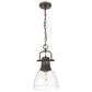 Golden Lighting Duncan 1-Light Small Pendant with Chain and Clear Shade in Rubbed Bronze, , large