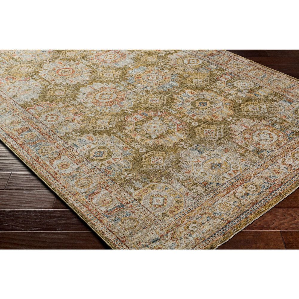 Surya Mona Lisa 6&#39;7&quot; x 9&#39;6&quot; Mustard, Tan, Olive, Brick Red, Sage, Dark Blue and Burgundy Area Rug, , large
