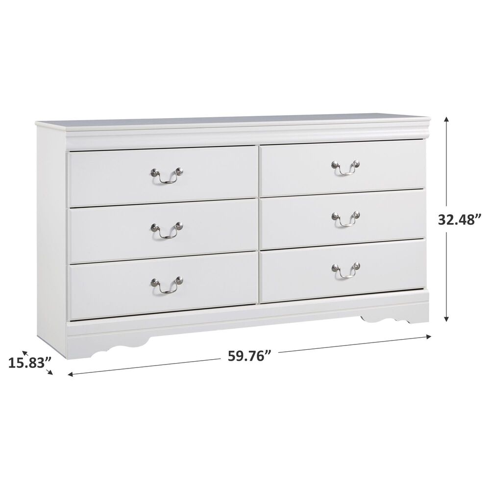 Ashley Anarasia 6 Drawer Dresser in White, , large
