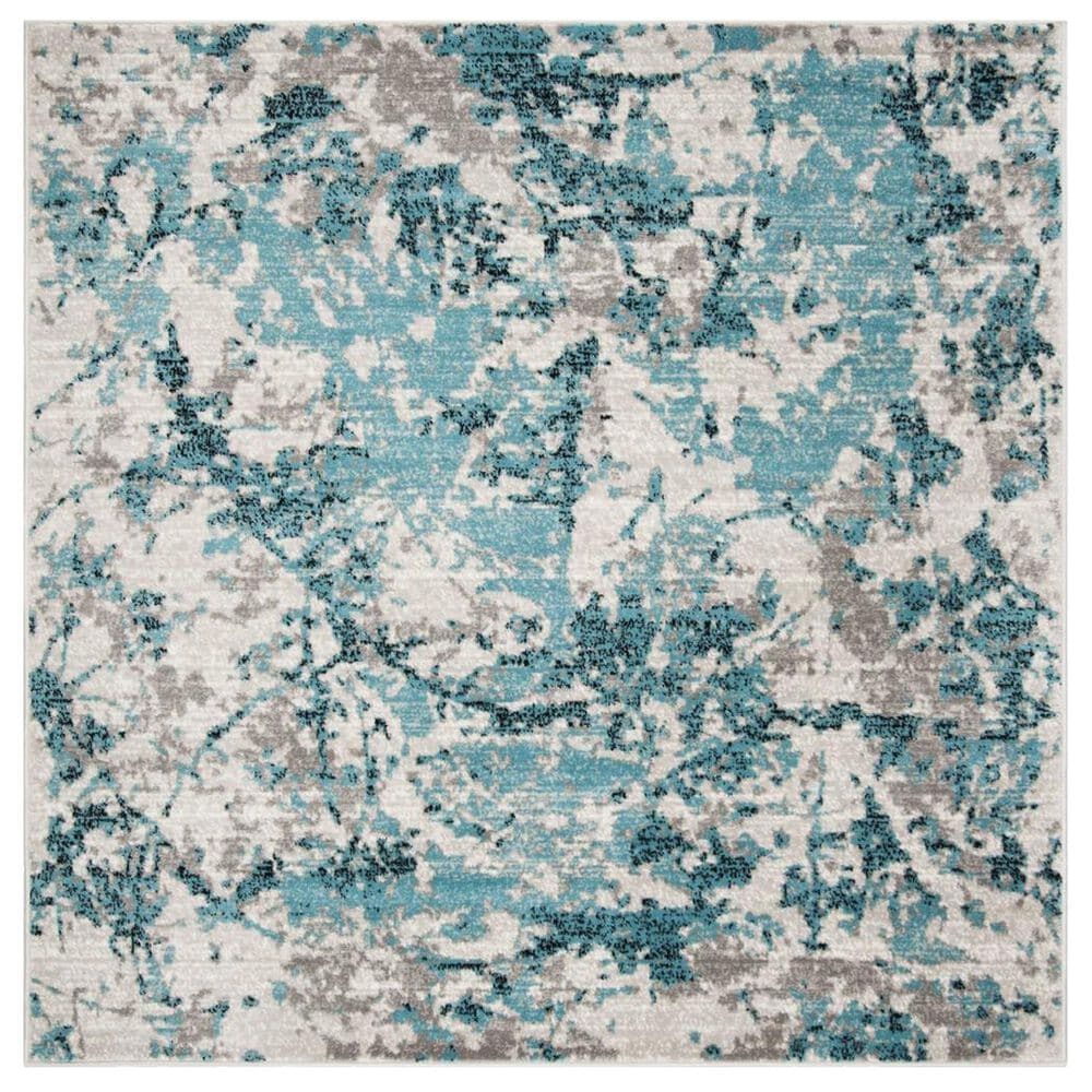 Safavieh Skyler SKY186M 4" Square Blue and Ivory Area Rug, , large