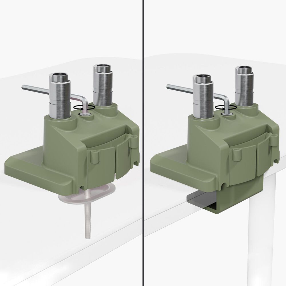 Arozzi Alzare Neo Duo Dual Arm Gas Spring Monitor Arm in Forest Green, , large