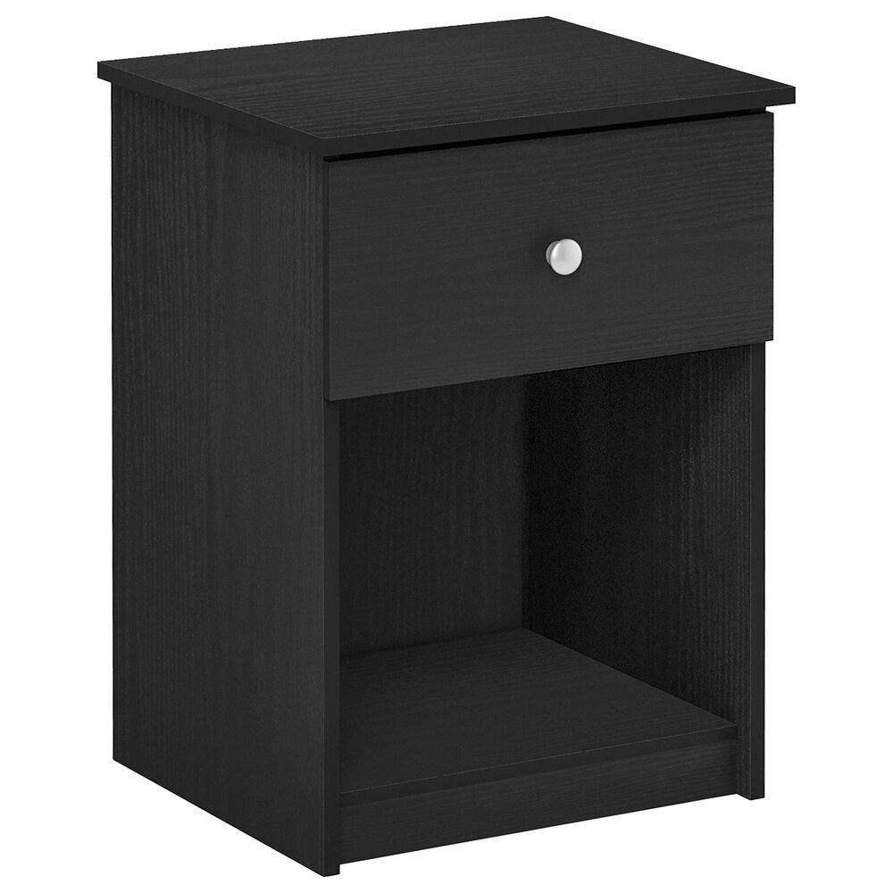 HOMLUX 1-Drawer Modern Nightstand with Knob Handle in Black Oak, , large