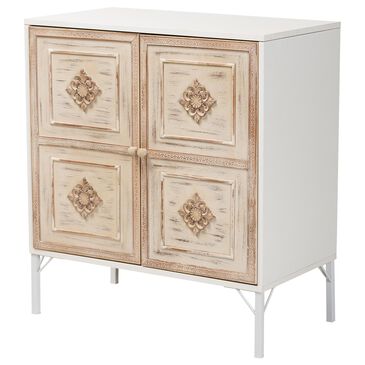 Baxton Studio Favian Sideboard in White and Weathered Brown, , large