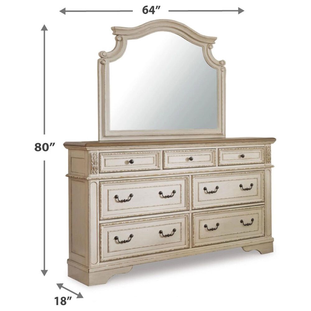 Ashley Realyn 5-Piece King Bedroom Set in Chipped White and Distressed, , large