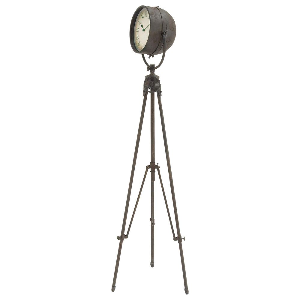 Maple and Jade 57" Industrial Metal Clock in Black, , large