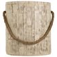 Hearth and Haven Outdoor Side Table with Braided Cord Design in Wood Brown, , large