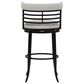 Armen Living Telia Bar Height Stool with Ivory Upholstery in Dark Brown, , large