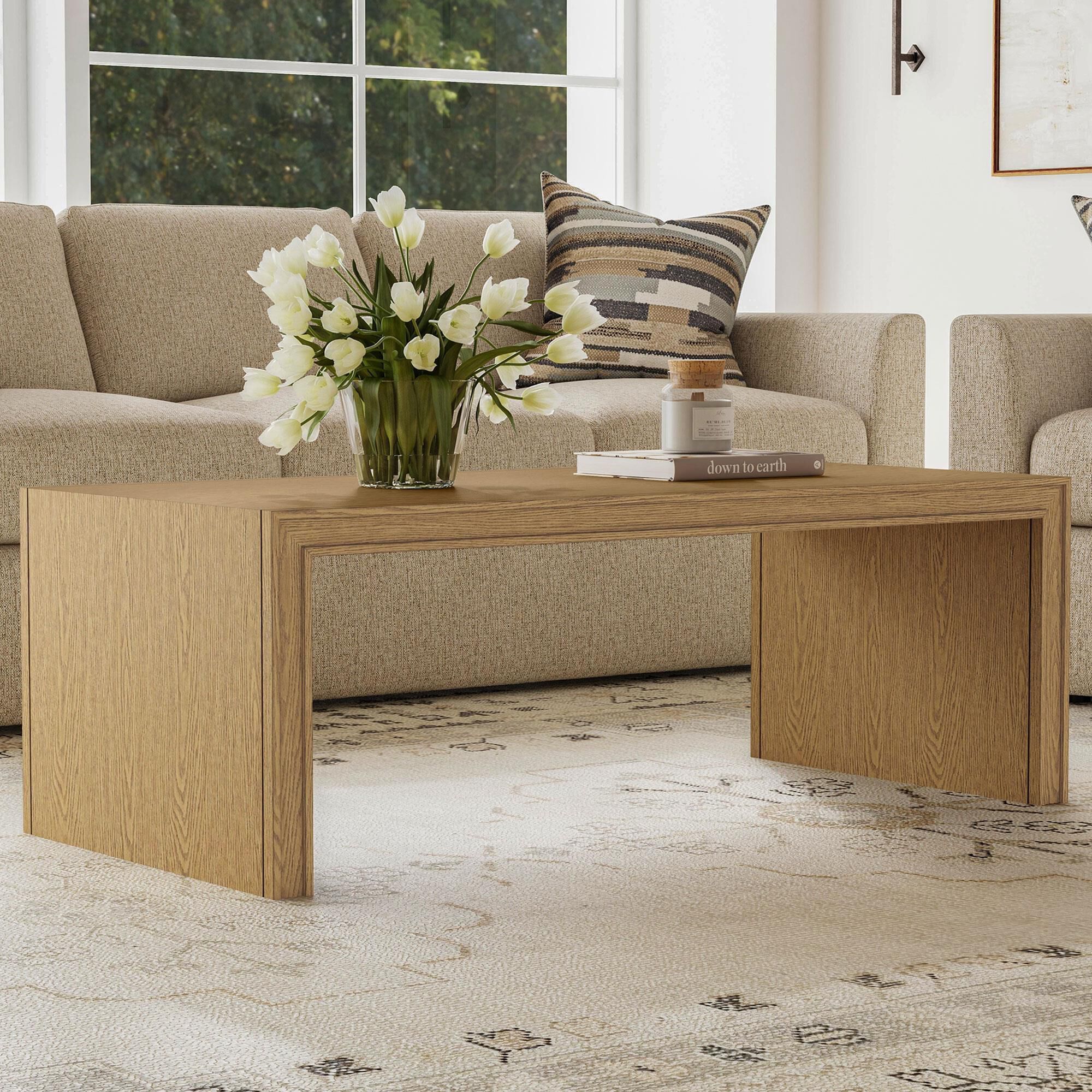 Light oak rectangular coffee shop table