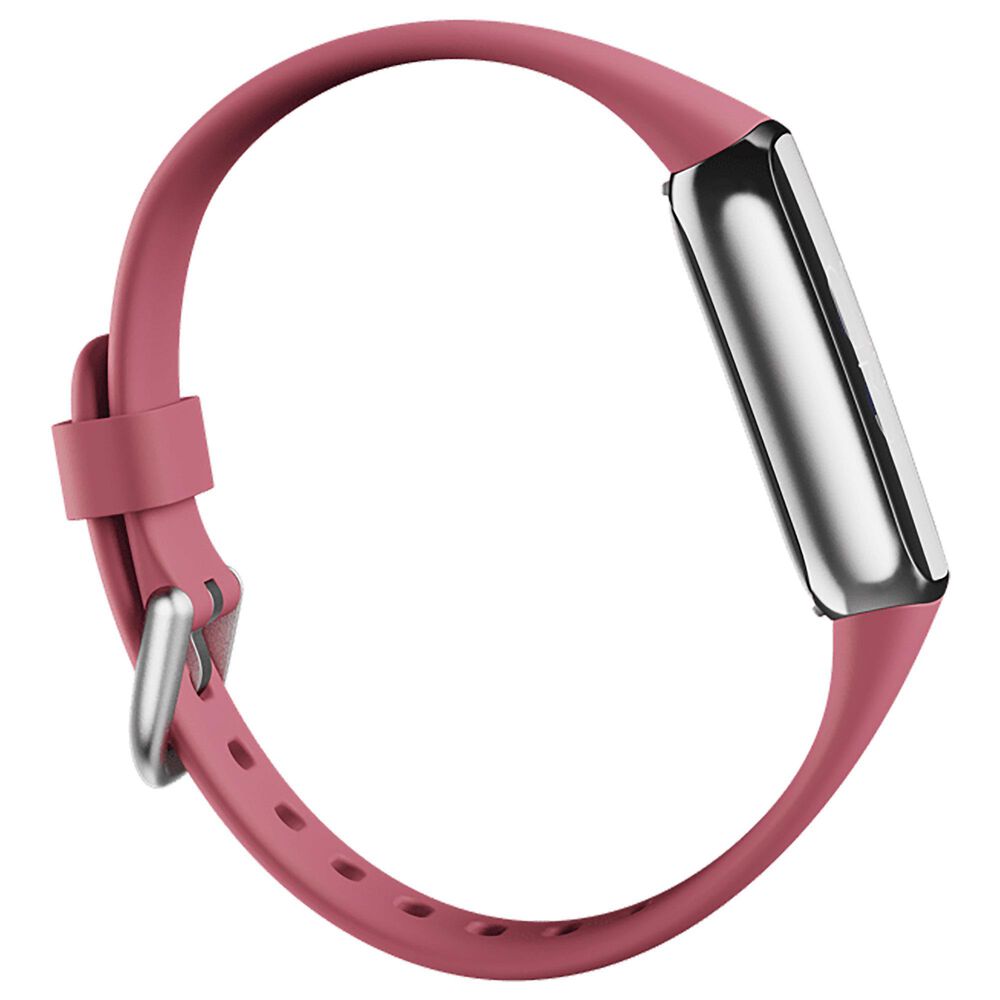 Fitbit Luxe Tracker with Orchid Band in Platinum Stainless Steel, , large
