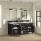 James Martin Vanities Lorelai 72" Double Vanity in Black Onyx with 3 cm Carrara White Marble Top, , large