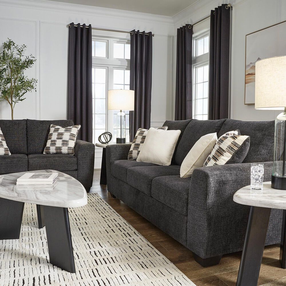 Ashley Loreo Stationary Queen Sofa Sleeper in Ebony, , large