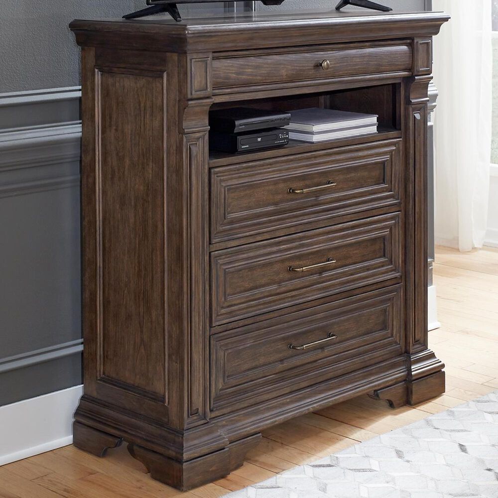 Chapel Hill Bedford Heights 4 Drawer Media Chest in Estate Brown, , large