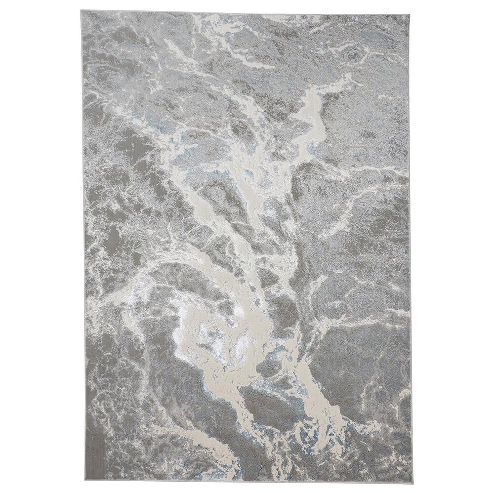 Feizy Azure Gray and Blue 5" x 8" Area Rug, , large