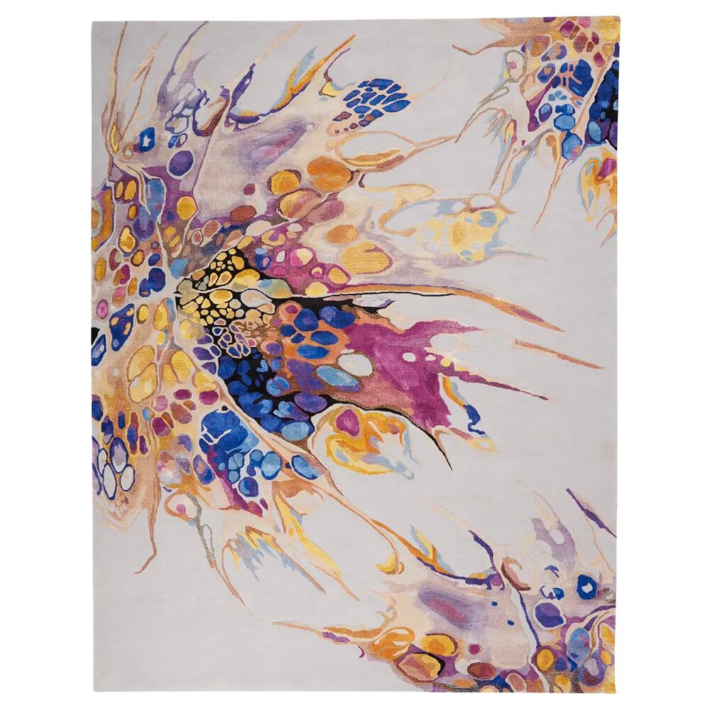 Nourison Prismatic PRS20 8" x 10" Grey and Lilac Area Rug, , large