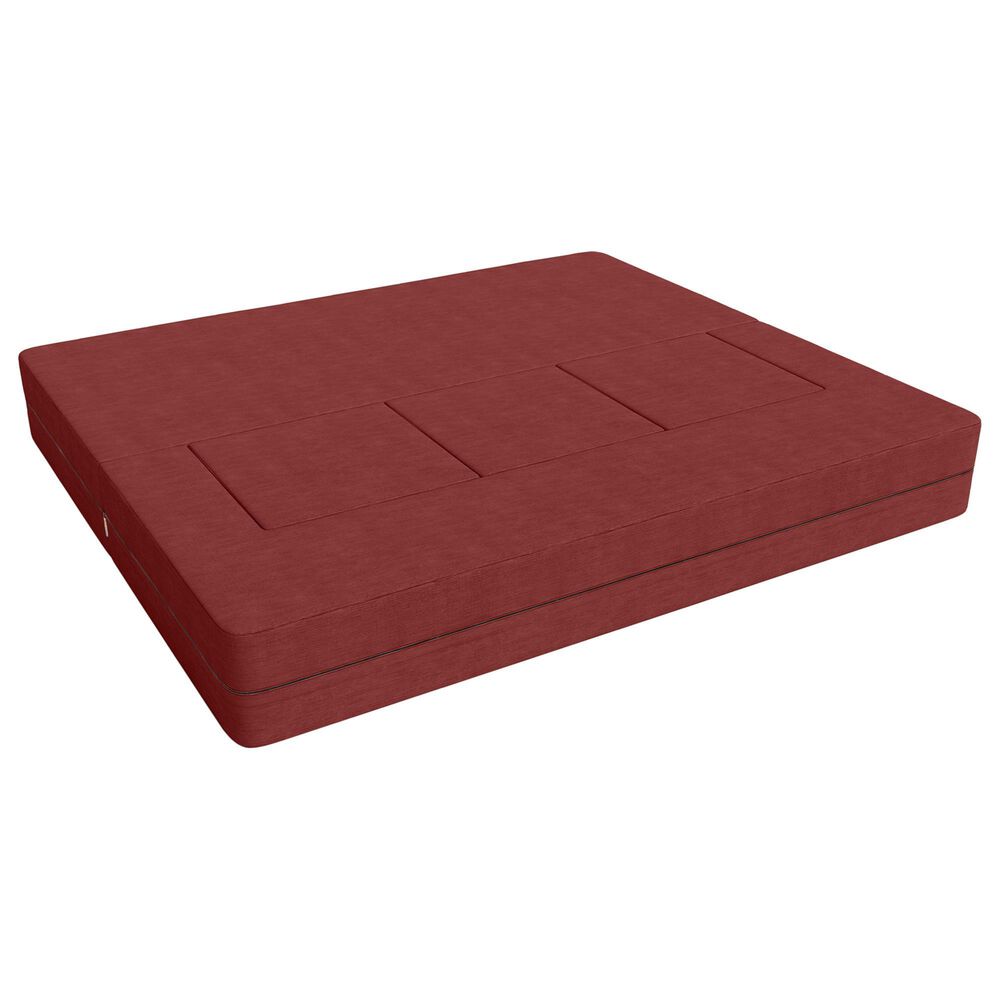 Jaxx Zipline 3-Piece Stationary Convertible Sleeper Sofa in Berry Velvet, , large