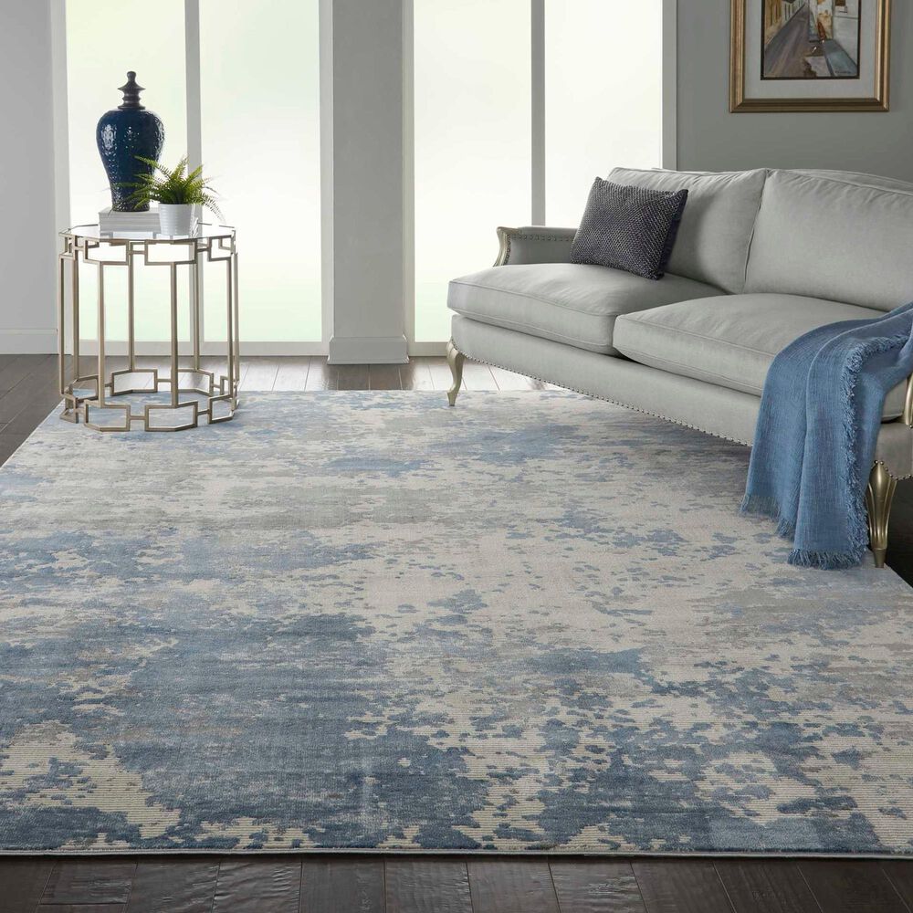 Nourison Rustic Textures RUS08 Grey and Blue 7&#39;10&quot; x 10&#39;6&quot; Area Rug, , large