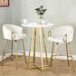 LumiSource Claire Swivel Counter Stool with Cream Velvet Upholstery in Gold (Set of 2), , large