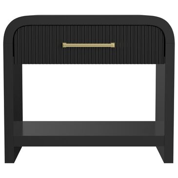Mayberry Hill Ridgemont End Table with USB Ports in Black, , large
