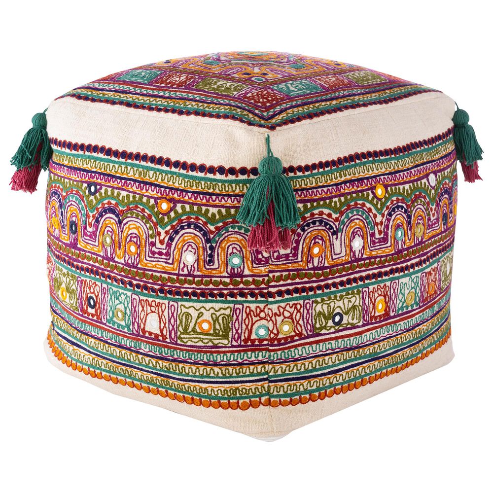 Surya Ridhi Pouf in Multi, , large