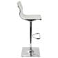 Lumisource Masters Swivel Adjustable Barstool with White Cushion in Chrome, , large