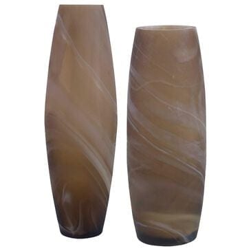 Uttermost Delicate Swirl Vase in Warm Brown and Ivory (Set of 2), , large